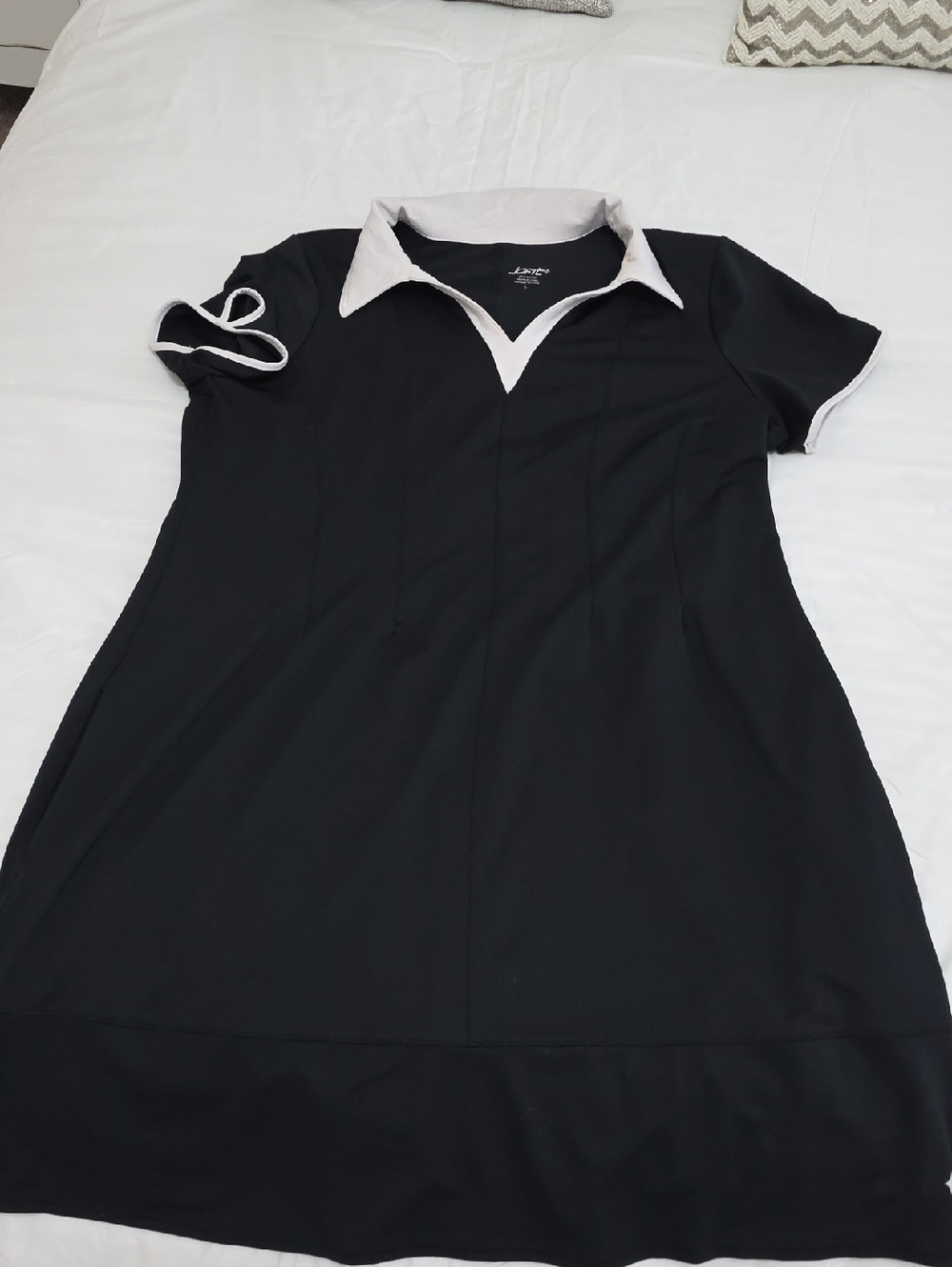 Jofit Black Dress with White Collar Trim